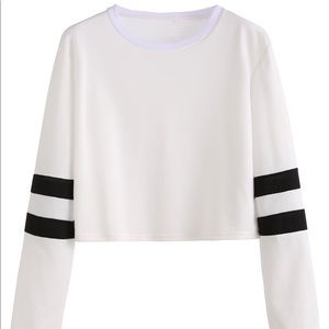 Varsity Striped Long Sleeve Crop Top